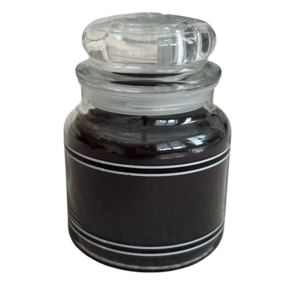 Yankee Candle Jar Christmas Berries Vintage Black Band Burgundy Deep Red 14.5 Oz